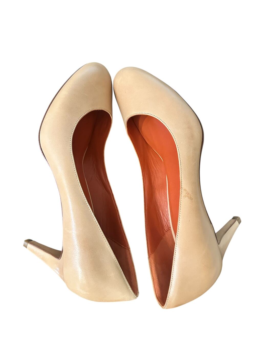 Cole Haan Nude Leather Heels Round-Toe Pumps Nike Air Collab – Size 8